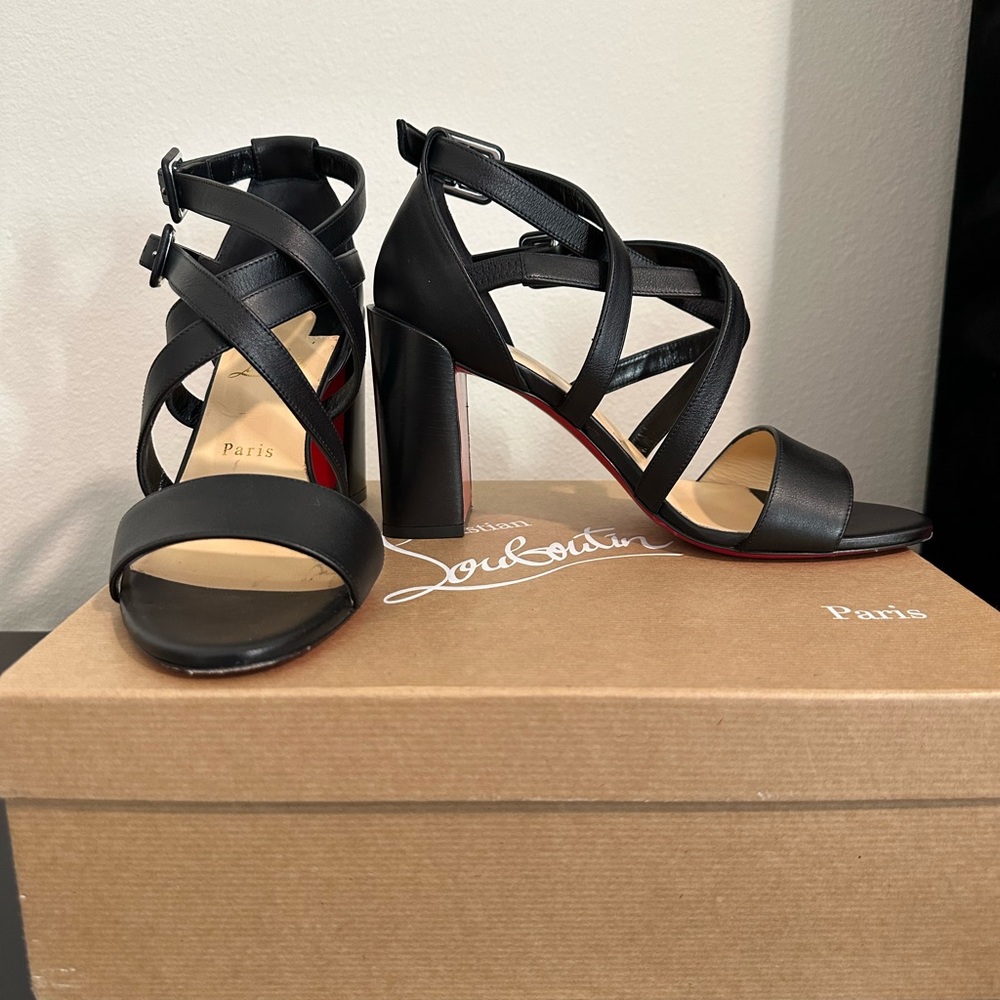 SOLD! Christian Louboutin Zefira block heels sandals